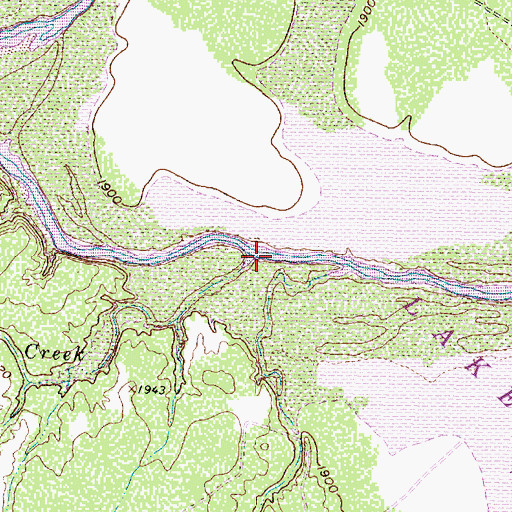 Topographic Map of Bitter Creek, TX