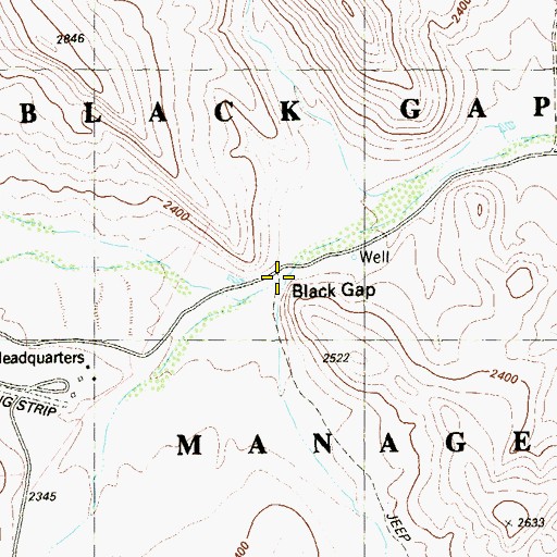 Topographic Map of Black Gap, TX
