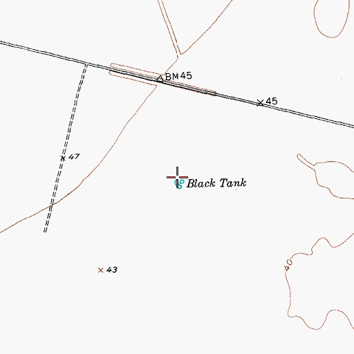 Topographic Map of Black Tank, TX