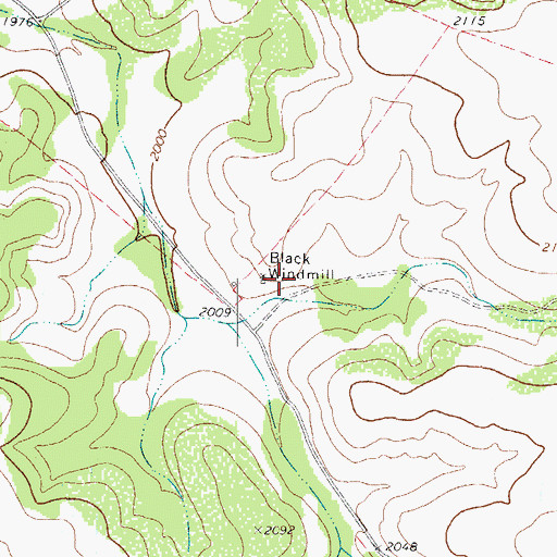 Topographic Map of Black Windmill, TX