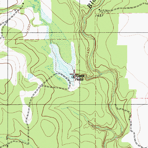 Topographic Map of Blanket Creek Watershed Number 9, TX