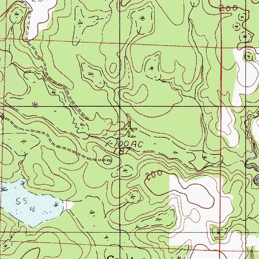 Topographic Map of Bearthick Branch, AL