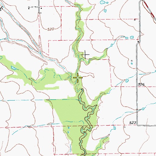Topographic Map of Block Branch, TX
