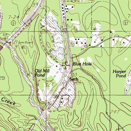 Topographic Map of Blue Hole, TX