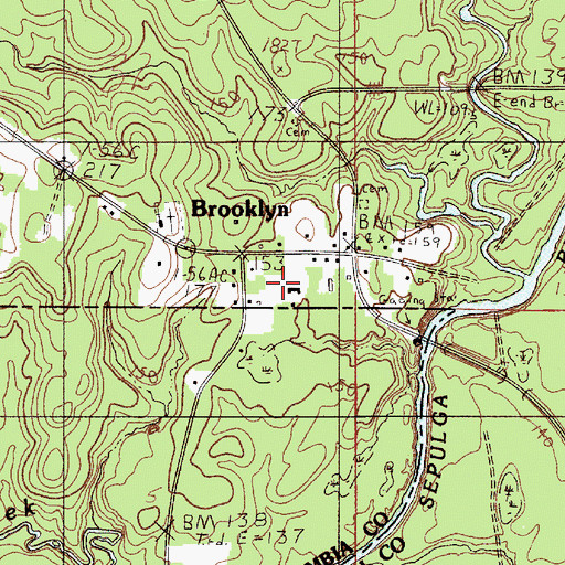 Topographic Map of Brooklyn Academy (historical), AL