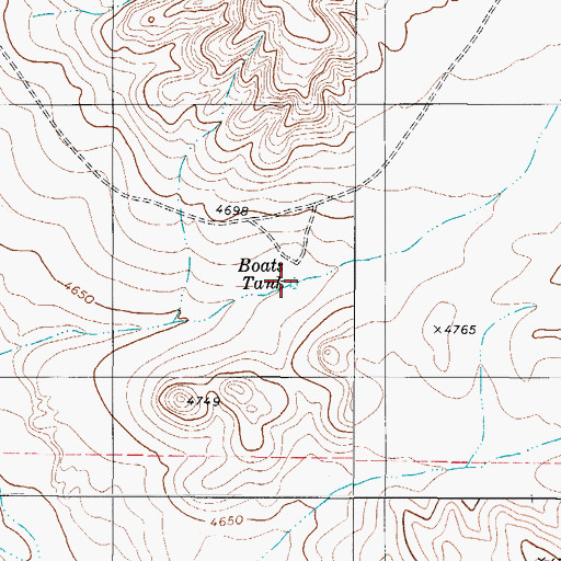 Topographic Map of Boats Tank, TX