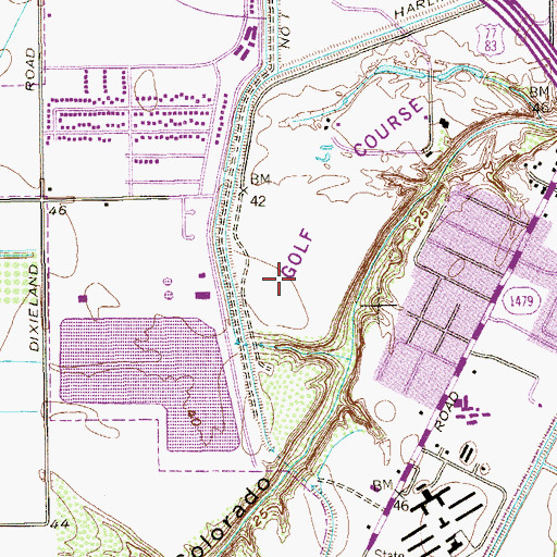 Topographic Map of Botts Park, TX
