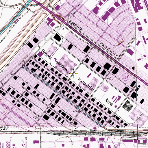 Topographic Map of Brook Hollow Industrial Area, TX