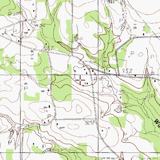 Topographic Map of Brooks Chapel, TX