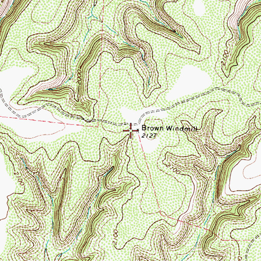 Topographic Map of Brown Windmill, TX