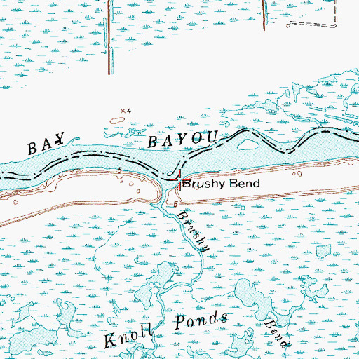 Topographic Map of Brushy Bend, TX