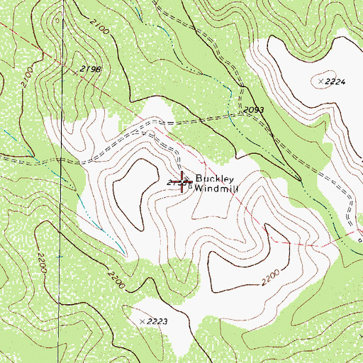 Topographic Map of Buckley Windmill, TX