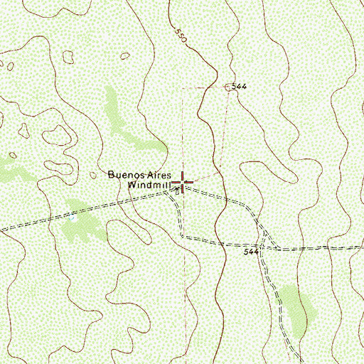 Topographic Map of Buenos Aires Windmill, TX