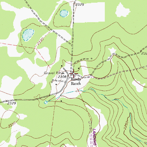 Topographic Map of Bundy Ranch, TX