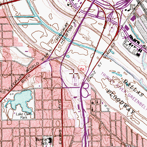 Topographic Map of Burnett Field, TX