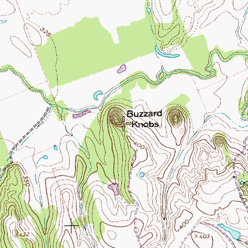 Topographic Map of Buzzard Knobs, TX