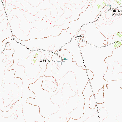 Topographic Map of C M Windmill, TX