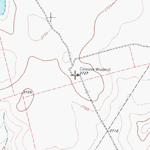 Topographic Map of Caboose Windmill, TX