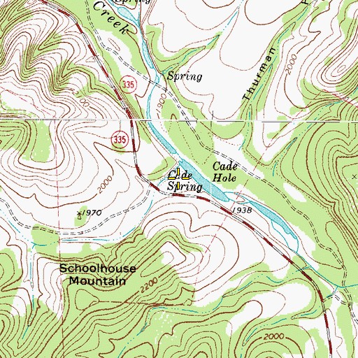 Topographic Map of Cade Spring, TX