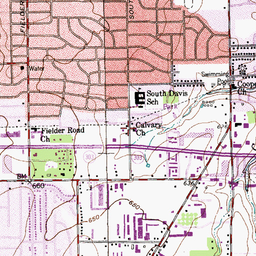 Topographic Map of Calvary Church, TX