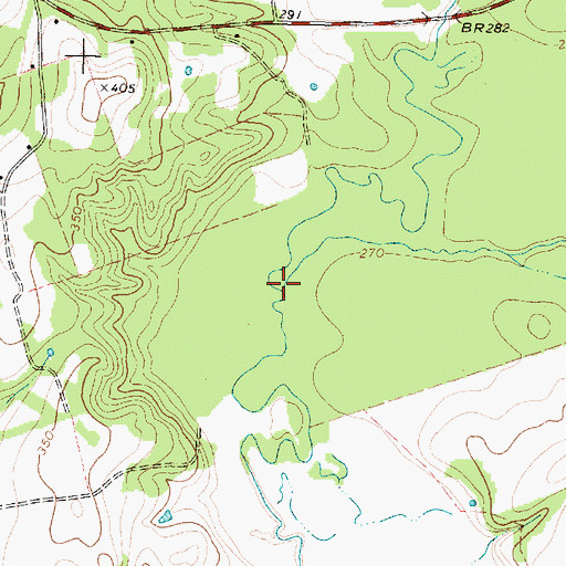 Topographic Map of Cambell Branch, TX