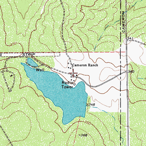 Topographic Map of Cameron Ranch, TX