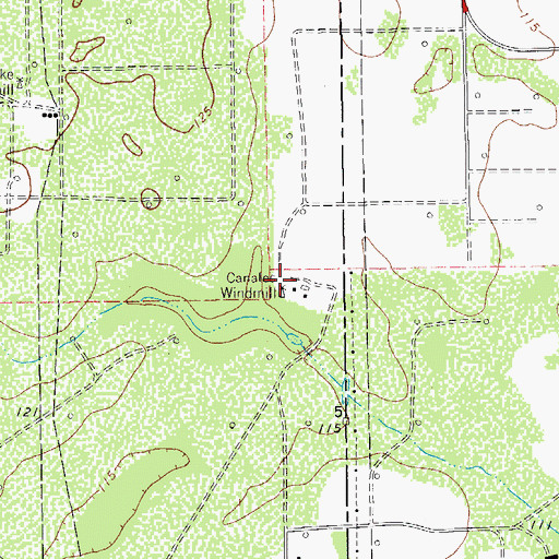 Topographic Map of Canales Windmill, TX