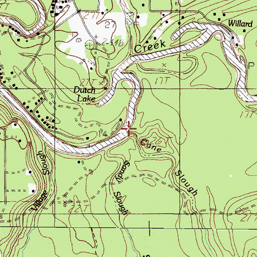 Topographic Map of Cane Slough, TX