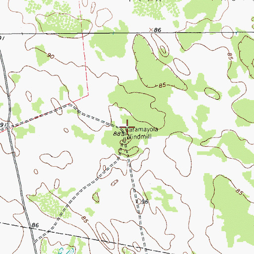 Topographic Map of Caramayola Windmill, TX