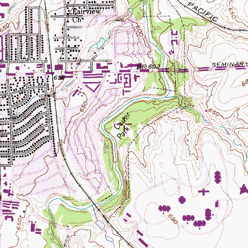 Topographic Map of Carter Park Site, TX