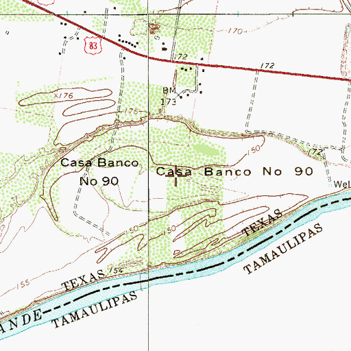 Topographic Map of Casa Banco Number 90, TX