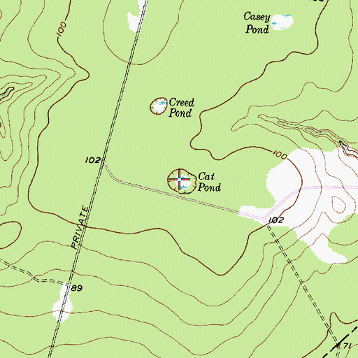 Topographic Map of Cat Pond, TX