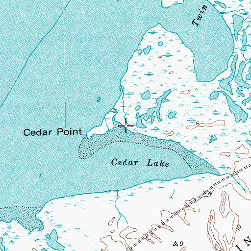 Topographic Map of Cedar Point, TX