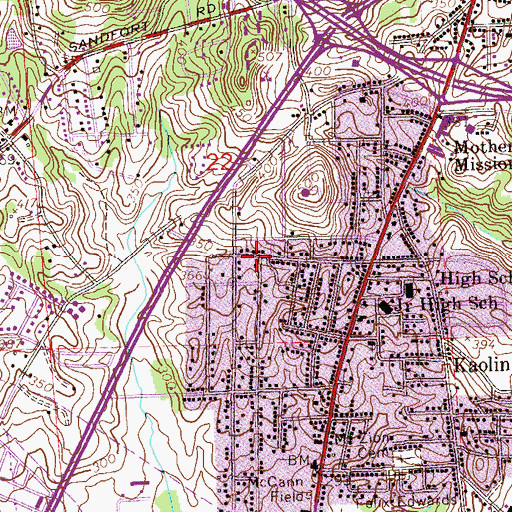 Topographic Map of First Tabernacle Baptist Church, AL
