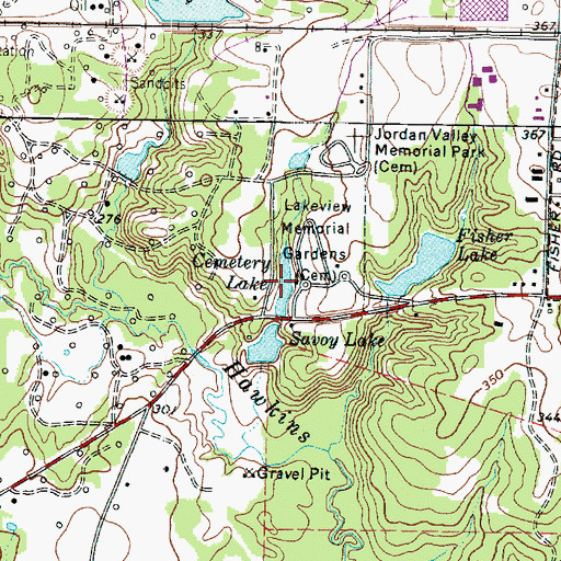 Topographic Map of Cemetery Lake, TX