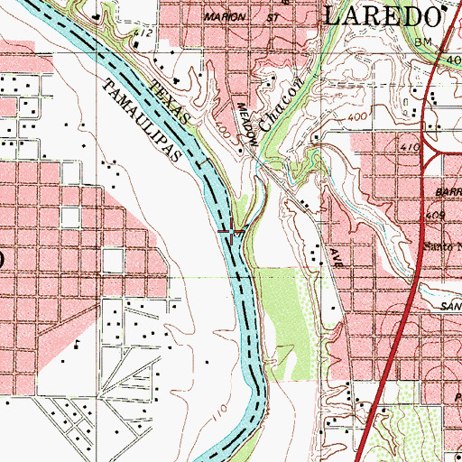 Topographic Map of Chacon Creek, TX