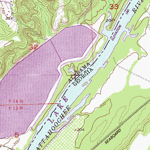 Topographic Map of Howards Landing (historical), AL