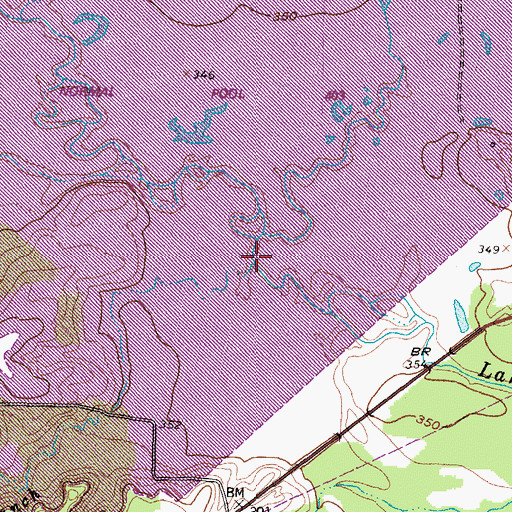Topographic Map of Chaney Branch, TX