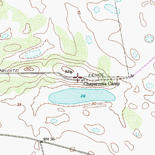 Topographic Map of Chaparrosa Camp, TX
