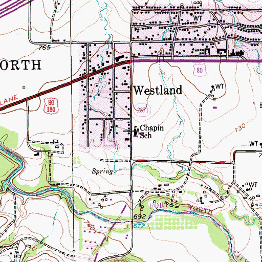 Topographic Map of Chapin School, TX