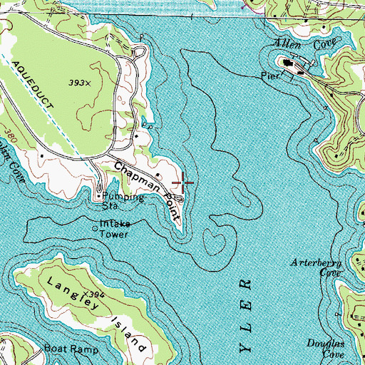 Topographic Map of Chapman Point, TX