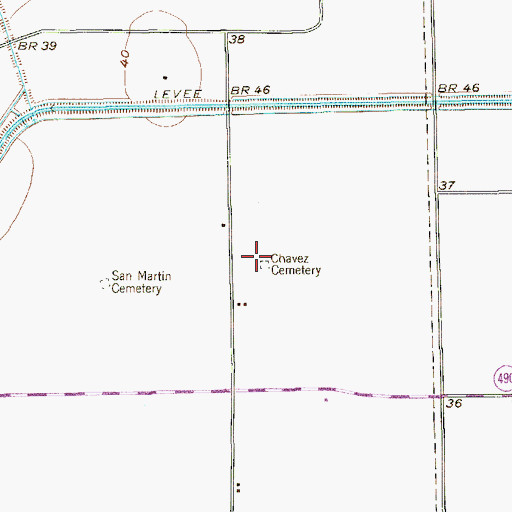 Topographic Map of Chavez Cemetery, TX