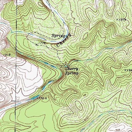 Topographic Map of Cherry Spring, TX