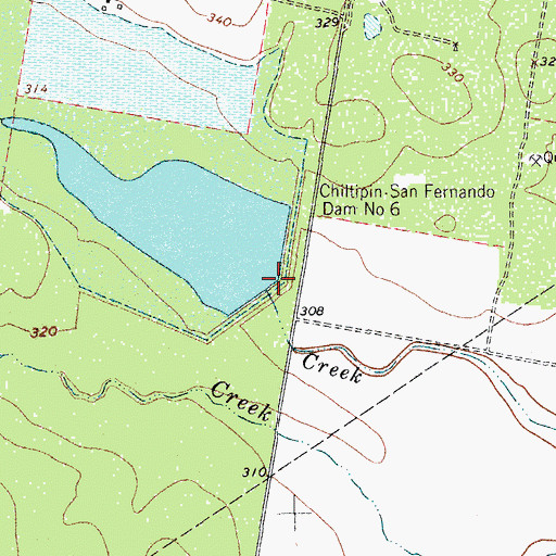 Topographic Map of Chiltipin-San Fernando Dam Number 6, TX