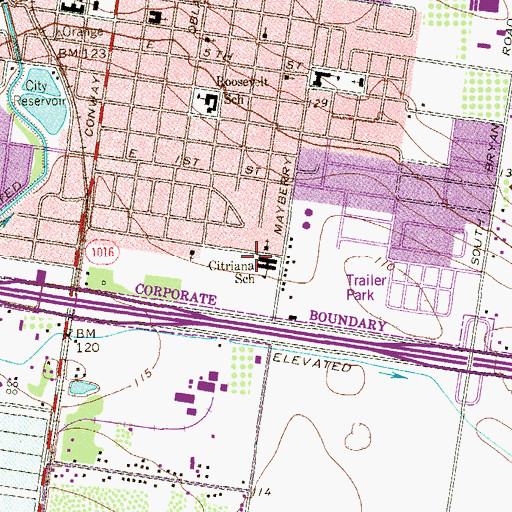 Topographic Map of Castro Elementary School, TX