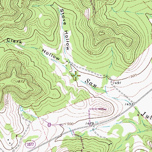 Topographic Map of Clark Hollow, TX