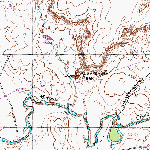 Topographic Map of Clay Smith Peak, TX