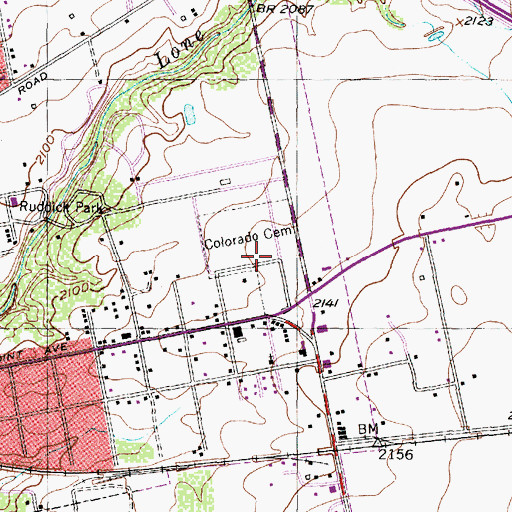 Topographic Map of Colorado Cemetery, TX