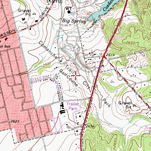 Topographic Map of Comanche Trail City Park, TX