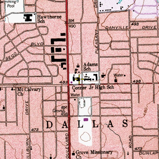 Topographic Map of Conner Junior High School, TX